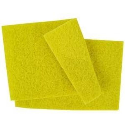 Picture of x10 Scouring Pads 22x15cm/ 9x6" - Yellow