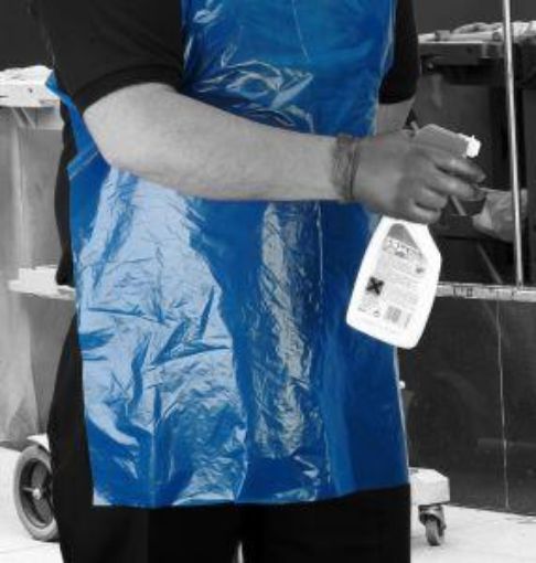 Picture of Disposable Apron 27x42" Blue     Flat Pack x100