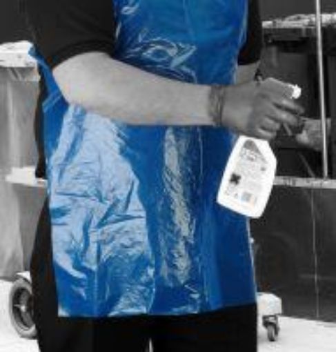 Picture of Disposable Apron 27x42"   Blue - Roll of 200