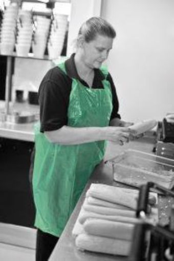 Picture of Disposable Apron 27x42"  Green - Roll of 200