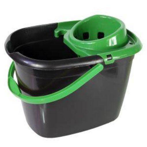 Picture of 14lt Eco Mop Bucket - Green Wringer & Handle (70% recycled plastic)