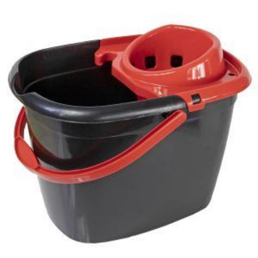 Picture of 14lt Eco Mop Bucket - Red Wringer & Handle (70% recycled plastic)