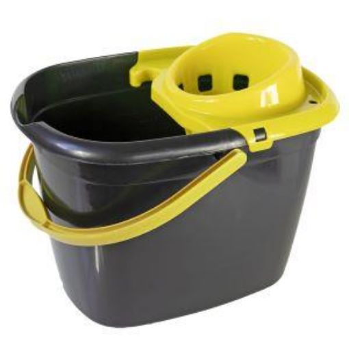 Picture of 14lt Eco Mop Bucket - Yellow Wringer & Handle (70% recycled plastic)