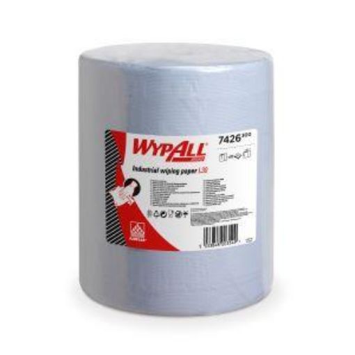 Picture of 7426 WypAll® L30 Industrial Jumbo Roll - Extra Wide x670 sheets 3ply Blue