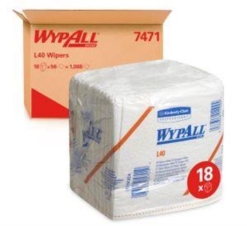Picture of 7471 WypAll® L40 Wipers 1/4 Folded 18x56sh White 
