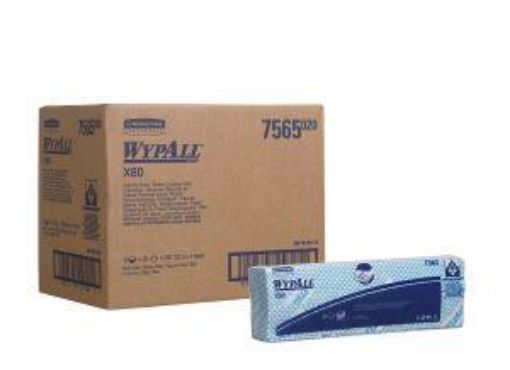 Picture of 7565 Wypall® X80 Interfold Wipes 10x25 - Blue 