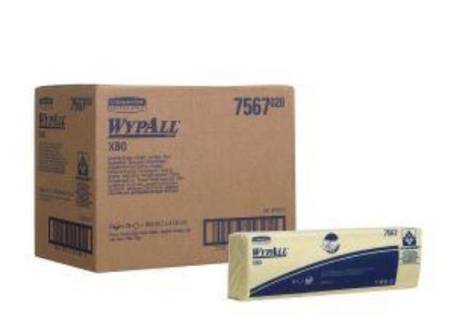 Picture of 7567 Wypall® X80 Interfold Wipes 10x25 - Yellow