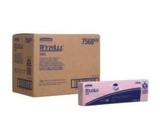 Picture of 7568 Wypall® X80 Interfold Wipes 10x25 - Red