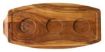 Picture of (6) Acacia Wood Serving Board 29x14cm Reversible / 3 Well dia 4.75cm - Clearance 
 