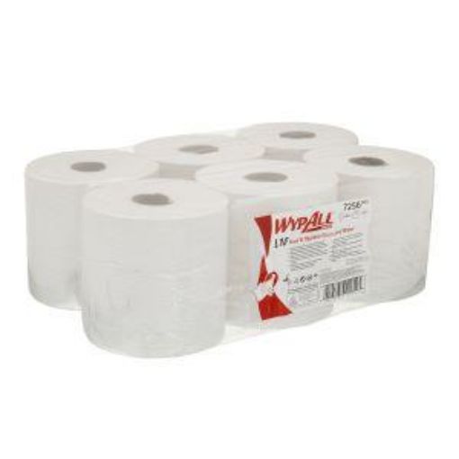 Picture of 7256 WypAll® L10  Food & Hygiene C/Feed 6x304m - White 800 sheets Per Roll