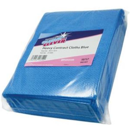 Picture of (25) Clean & Clever Heavy CONTRACT Cloths 48x39cm - Blue