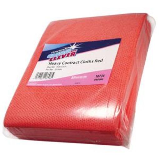 Picture of (25) Clean & Clever Heavy CONTRACT Cloths 48x39cm - Red