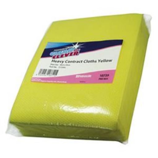 Picture of (25) Clean & Clever Heavy CONTRACT Cloths 48x39cm - Yellow
