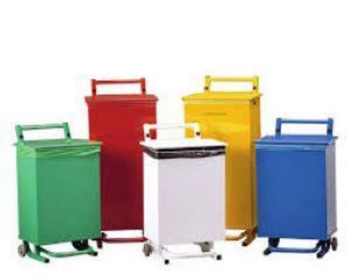 Picture of 81lt Fyrex Large Semi-Mobile Fixed Body Steel Bin - Yellow