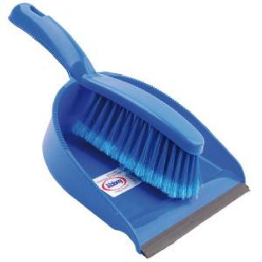 Picture of Dustpan & Brush Set Economy Soft - Blue