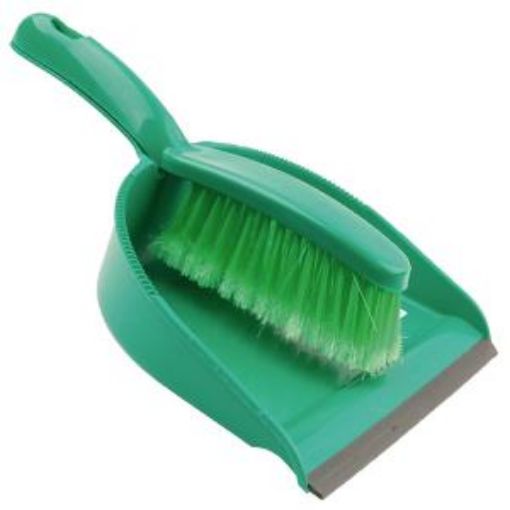 Picture of Dustpan & Brush Set Economy Soft - Green