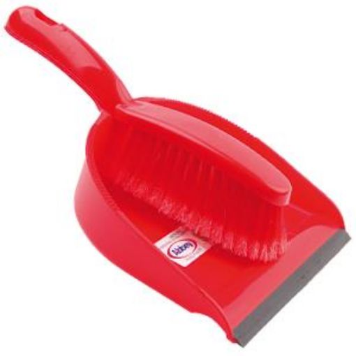 Picture of Dustpan & Brush Set Economy Soft - Red
