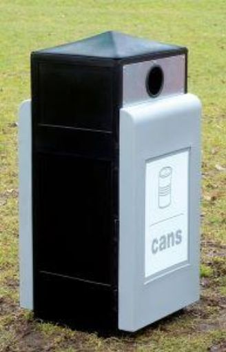 Picture of 100lt Glade Square Peaked Polythene Litter Bin - Grey