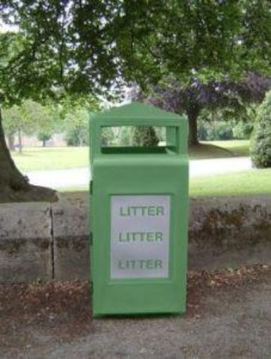 Picture of 100lt Glade Square Peaked Polythene Litter Bin - Green