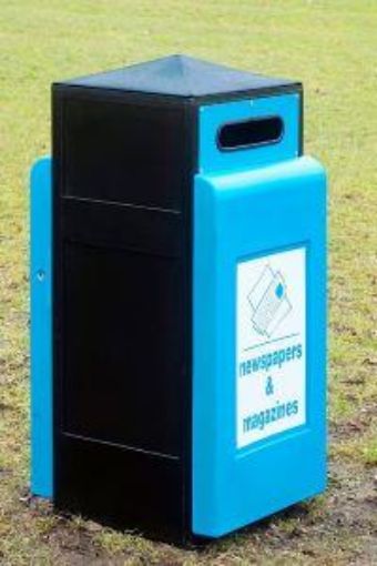 Picture of 100lt Glade Square Peaked Polythene Litter Bin - Blue
