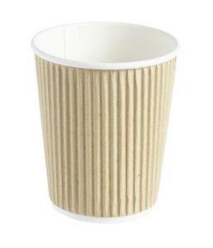 Picture of x500 8oz Kraft Ripple Hot Cup