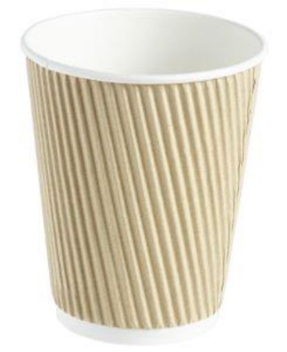 Picture of x500 12oz Kraft Ripple Hot Cup
