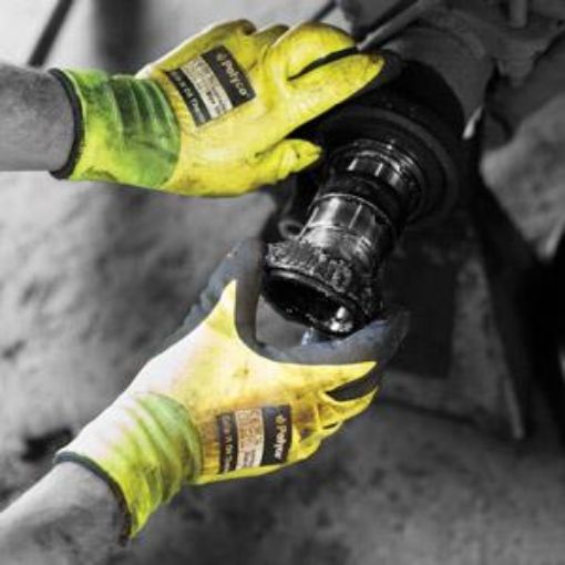 Picture of Grip It Oil Therm Nitrile Hi Vis - Yellow Large (10)