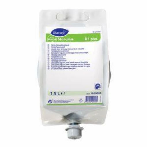 Picture of Suma Star D1 Plus Conc. 1.5lt Pouch Detergent Pouch (Up to 300 sinks per Pouch)