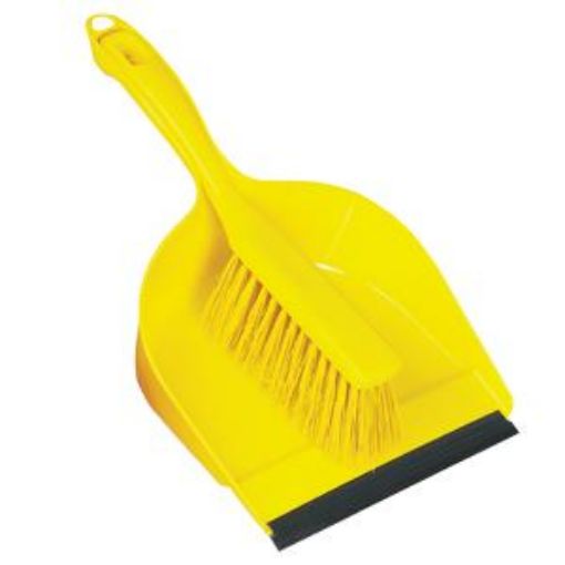 Picture of Dustpan & Brush Set Economy Stiff - Yellow