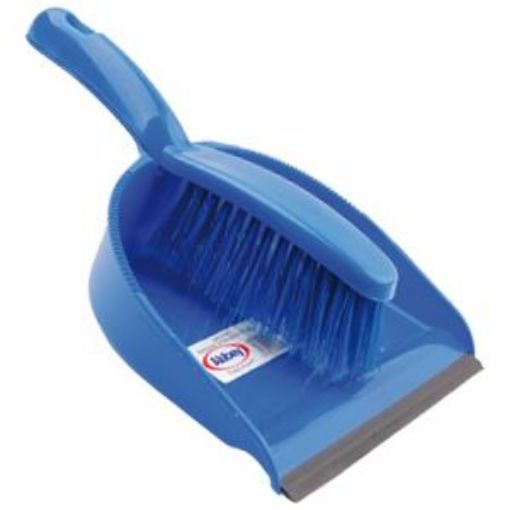 Picture of Dustpan & Brush Set Economy Stiff - Blue