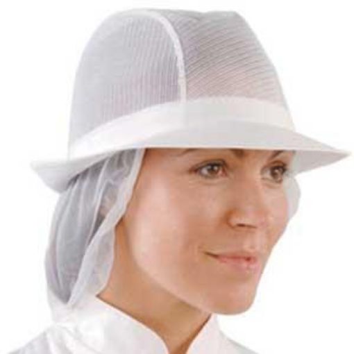 Picture of White Unisex Trilby with Snood - Large
