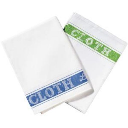 Picture of Linen Union Glass Cloth (cotton/linen mix) 50x76cm - White/Coloured Border