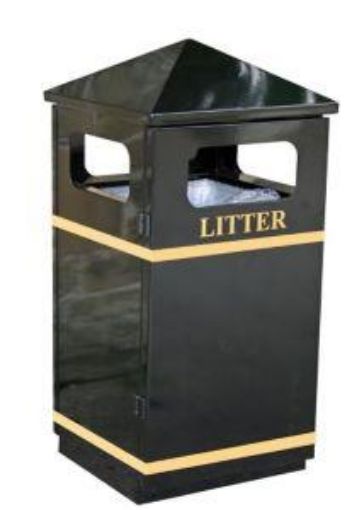 Picture of 110lt Herald Steel Litter Bin Peaked Lid 