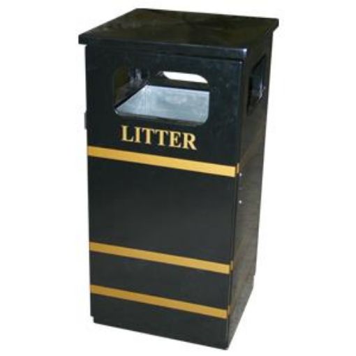 Picture of 110lt Herald Steel Litter Bin Flat Lid
