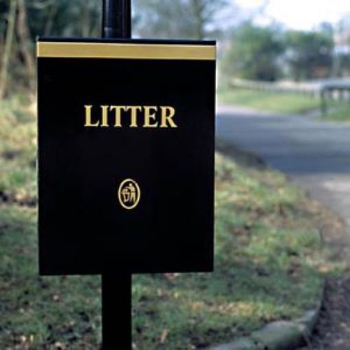 Picture of 40lt Valley Post Mounted Litter Bin - Steel 