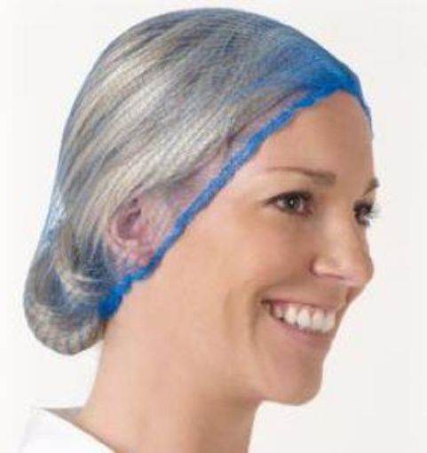 Picture of x100 Hair Net Metal Detectable  - Blue