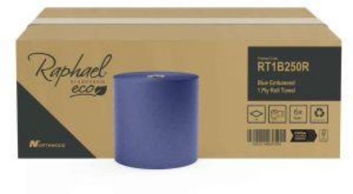 Picture of Raphael 1ply Embossed Hand Towel Roll 6x250m - Blue