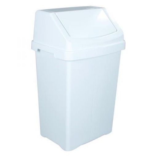Picture of 50lt Swing Bin White with White Lid