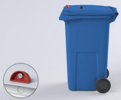 Picture of 240lt Confidential Waste Wheeled Bins incl. Red Dome Lock - Blue