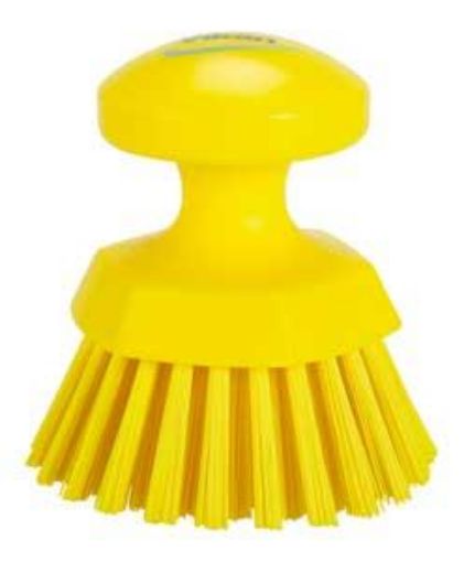 Picture of 11cm/ 5" Vikan Round Hand Brush Stiff - Yellow