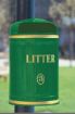Picture of 40lt Knight DOME Top Litter Bin Post Mounted - Green