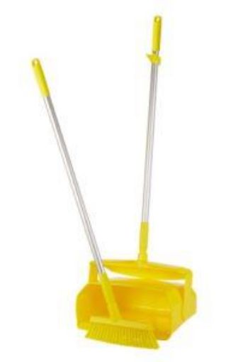 Picture of Vikan 35cm Lobby Dustpan & Broom Medium - Yellow