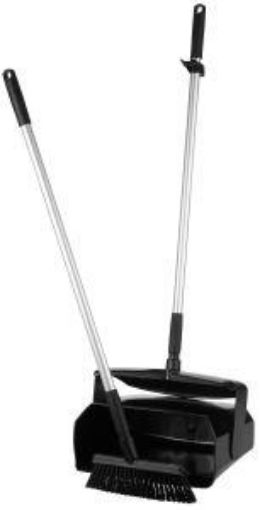 Picture of Vikan 35cm Lobby Dustpan & Broom Medium - Black