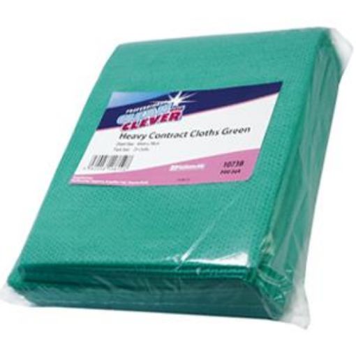 Picture of (25) Clean & Clever Heavy CONTRACT Cloths 48x39cm - Green