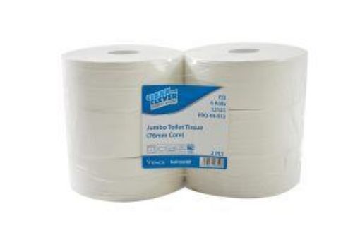 Picture of Clean & Clever PJ3 Maxi Jumbo Toilet Rolls 2ply 3" 6x400m