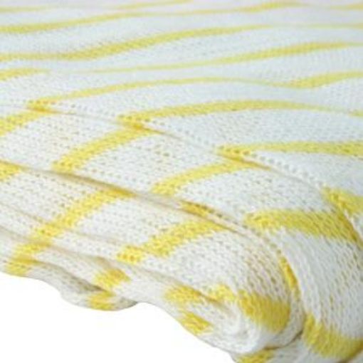 Picture of (10) Knitted Dishcloth 40x30cm - Yellow Stripe 