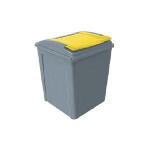 Picture of 50lt Eco Waste Recycling Bin 40x40x50cm - Yellow Lid