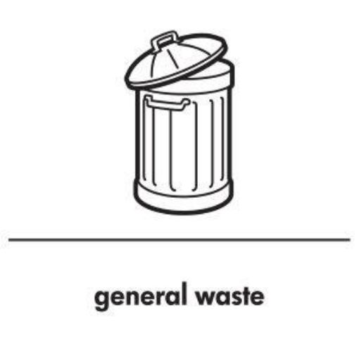 Picture of Recycle Label Self Adhesive - White General Waste (10x9.5cm)