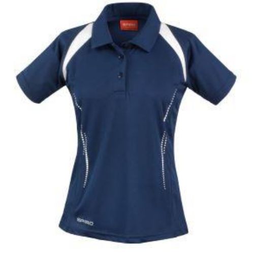Picture of Ladies Spiro Sports Polo Shirt - Navy/White Trim