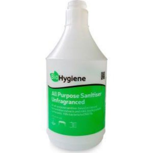 Picture of 6x750ml BioHygiene All Purpose Sanitiser Unfragranced GREEN BOTTLE - White Trigger